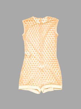 MAISON MARTIN MARGIELA S/S 2015 RUNWAY Nude Sheer Floral Bodysuit Sz IT 44 US L